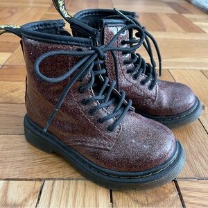 Toddler Doc Martens Glitter Lace Up Boots